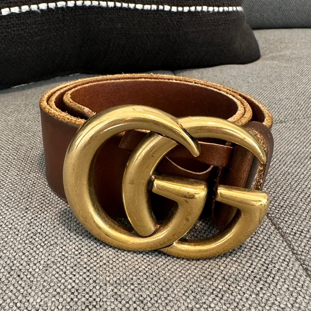 Brown Gucci Double G Belt 70